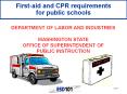 First-aid and CPR requirements for public schools DEPARTMEN
