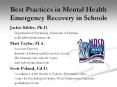 Best Practices in Mental Health Emergency Recovery i