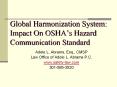 Global Harmonization System: Impact On OSHA s Hazar