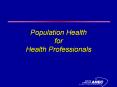 Population Health for Health Professionals EMERGIN