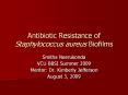 Antibiotic Resistance of Staphylococcus aureus Biofilm