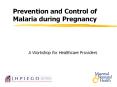 Prevention and Control of Malaria during Pregnancy 