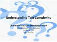 Understanding Text Complexity Common Core State Standard