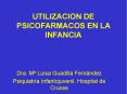 UTILIZACION DE PSICOFARMACOS EN LA INFANCIA Dra. ..