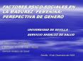 factores psico-sociales en la madurez femenina: perspectiv