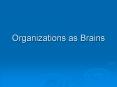 Organizations as Brains Brain as Learning Organization 1