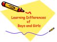 Learning Differences of Boys and Girls Boys and Girls Lear