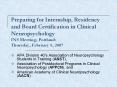 Preparing for Internship, Residency and Board Certificatio