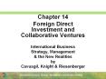 Chapter 14 Foreign Direct Investment and Collaborativ