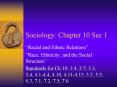 Sociology: Chapter 10 Sec 1  Racial and Ethnic Relations 