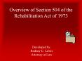 Overview of Section 504 of the Rehabilitation Act of 197