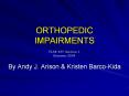 ORTHOPEDIC IMPAIRMENTS TLSE 457-Section 1 Summer 2004 B