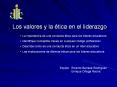Liderazgo basado en valores Un liderazgo basado en valores