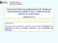 CONVOCATORIA DE SEMINARIOS DE TRABAJO PARA EQUIPO