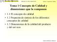 Tema 1 Concepto de Calidad y dimensiones que lo componen 1.