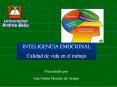 INTELIGENCIA EMOCIONAL Calidad de vida en el trabaj