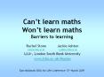 Can t learn maths Won t learn maths Barriers to learnin