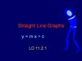 Straight Line Graphs y = m x + c LO 11.2.1 Straight Lin