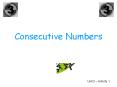 Consecutive Numbers Unit 5   Activity 1 Consecutive Number