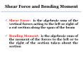 Shear Force and Bending Moment Shear Force: is the algebrai