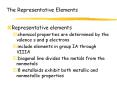 The Representative Elements Representative elements chemica