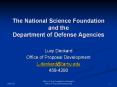 The National Science Foundation and the Department o
