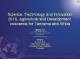 Science, Technology and Innovation (STI), agriculture an