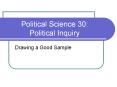 Political Science 30: Political Inquiry Drawing a Goo