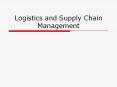 Logistics and Supply Chain Management Introduction to Globa