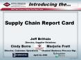 Introducing the  Supply Chain Report Card Jeff Brittai