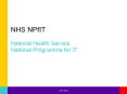 NHS NPfIT National Health Service National Programme for I
