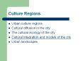 Culture Regions Urban culture regions Cultural diffusion i