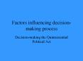 Factors influencing decision-making process Decision-makin