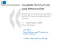 Human Resources and Innovation Workshop on Advancin