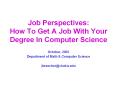 Job Perspectives: How To Get A Job With Your Degree I