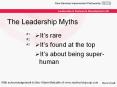The Leadership Myths It s rare It s found at the top It 