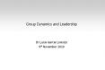 Group Dynamics and Leadership Dr Lucia Garcia Lorenzo 9t