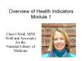 Health Indicators, Part I Common Health Indicators (2