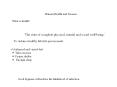 Human Health and Disease What is health?  The state o