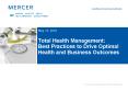 Total Health Management:Best Practices to Drive Optima