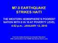 M7.0 EARTHQUAKE STRIKES HAITI THE WESTERN HEMISPHERE 