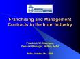 Franchising and Management Contracts in the hotel industr