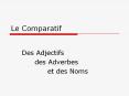 Le Comparatif Des Adjectifs des Adverbes et des Nom