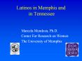Latinos in Memphis and in Tennessee Marcela Mendoza, Ph.D