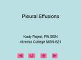 Pleural Effusions Kady Rejret, RN,BSN Alverno Colleg