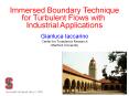 Immersed Boundary Technique for Turbulent Flows wit
