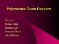 Polymerase Chain Reaction Group 3: Mitika Patel Sheena Jai
