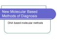 New Molecular Based Methods of Diagnosis DNA based molecula