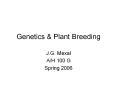 Genetics & Plant Breeding ... RoundUp Ready Cotto