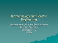 Biotechnology and Genetic Engineering Recombinant DNA an